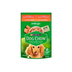 Ração Úmida Dog Chow para Cães Adultos Porte Mini e Pequeno Salmão Sachê 100g