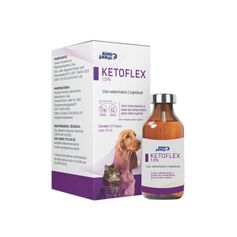 Anti-Inflamatório Mundo Animal Ketoflex Injetável 1,0% 10ml para Cães e Gatos