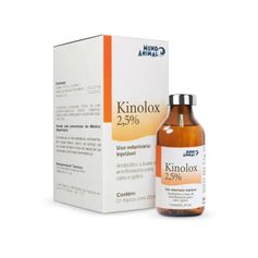Antibiótico Mundo Animal Kinolox 2,5% 20ml Injetável para Cães e Gatos