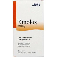 Antibiótico Mundo Animal Kinolox 50mg para Cães e Gatos - Contém 10 comprimidos
