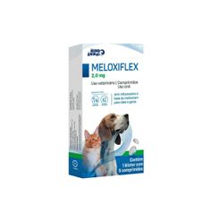 Anti-Inflamatório Mundo Animal Meloxiflex 2,0mg para Cães e Gatos - Contém 5 comprimidos