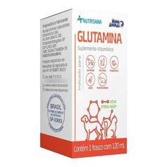 Suplemento Vitamínico Mundo Animal Nutrisana Glutamina para Cães, Gatos, Aves, Roedores e Mustelídeos 120ml