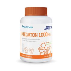 Suplemento Alimentar Mundo Animal Nutrisana Megaton Cães e Gatos Porte Pequeno 1000mg - Contém 60 cápsulas