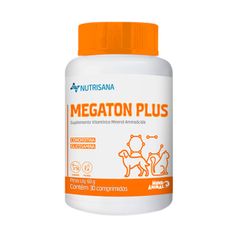 Suplemento Vitamínico Mineral Mundo Animal Nutrisana Megaton Plus para Cães e Gatos - Contém 30 comprimidos