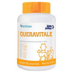 Suplemento Alimentar Mundo Animal Nutrisana Queravitale para Cães e Gatos - Contém 30 comprimidos