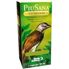 Suplemento Vitamínico Mineral Mundo Animal Piusana Nutramix para Pássaros 20ml