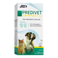 Anti-Inflamatório Mundo Animal Predivet para Cães e Gatos 5mg - Contém 10 comprimidos