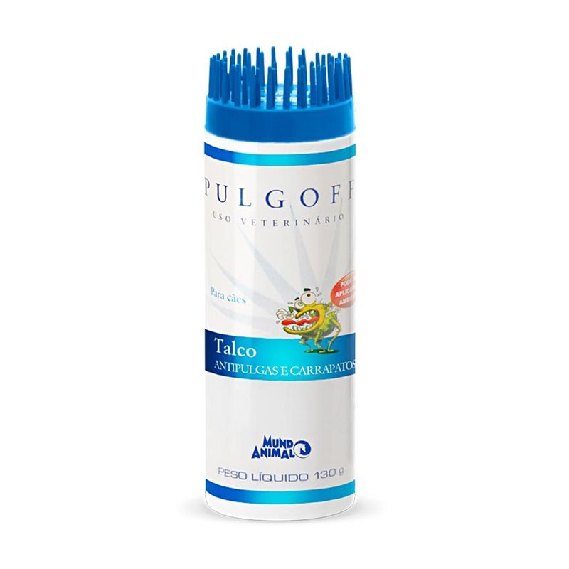 Antipulgas e Carrapatos Mundo Animal Pulgoff Talco para C es 130g 0