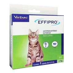 Antipulgas Virbac Effipro 0,5ml para Gatos com 1kg ou Mais - Contém 1 pipeta