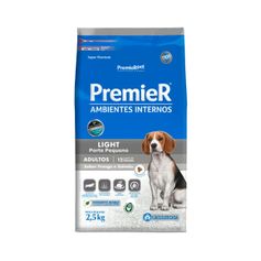 Ração Seca Premier Ambientes Internos para Cães Adultos Frango e Salmão Light 2,5kg