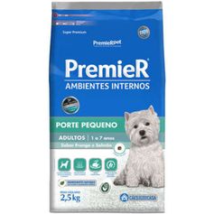 Ração Seca Premier Ambientes Internos para Cães Adultos Porte Pequeno Frango e Salmão 2,5kg