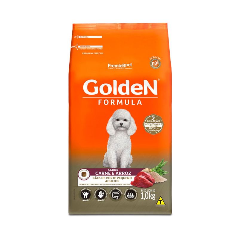 Ra  o Seca Golden F rmula para C es Adultos Porte Pequeno Mini Bits Carne 1kg 1