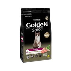 Ração Seca Golden Gatos para Gatos Adultos Castrados Frango 3kg