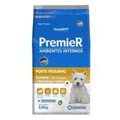 Ração Seca Premier Ambientes Internos para Cães Filhotes Porte Pequeno Frango e Salmão 1kg