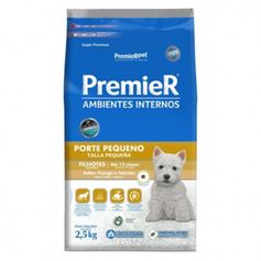 Ração Seca Premier Ambientes Internos para Cães Filhotes Porte Pequeno Frango e Salmão 2,5kg