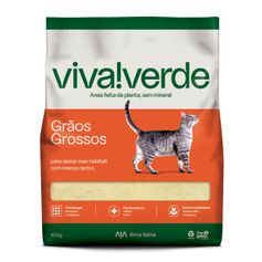 Areia Higiênica Viva Verde para Gatos Grãos Grossos 10kg