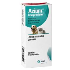 Anti-Inflamatório MSD Azium para Cães e Gatos 0,5mg - Contém 20 comprimidos