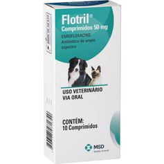 Antibiótico MSD Flotril para Cães e Gatos 50mg - Contém 10 comprimidos