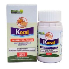 Inseticida Rawell Koral Contra Pulgas e Carrapatos 60ml