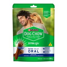 Petiscos Dog Chow Saúde Oral para Cães Adultos Porte Médio e Grande 200g