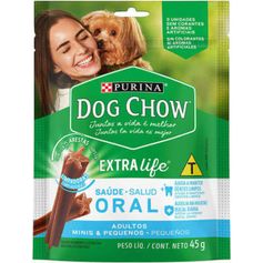 Petisco Dog Chow Saúde Oral para Cães Adultos Porte Mini e Pequeno Frango 45g