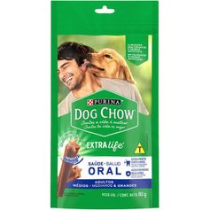 Petisco Dog Chow Saúde Oral para Cães Adultos Porte Médio e Grande 80g