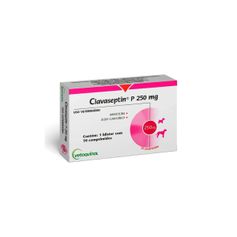 Antibiótico Vetoquinol Clavaseptin P 250mg  para Cães e Gatos - Contém 10 comprimidos