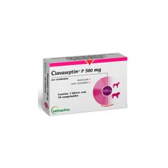 Antibiótico Vetoquinol Clavaseptin P 500mg  para Cães e Gatos - Contém 10 comprimidos