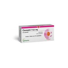 Antibiótico Vetoquinol Clavaseptin P 62,5mg para Cães e Gatos - Contém 10 comprimidos