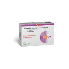 Antibiótico Vetoquinol Cefaseptin 300mg para Cães - Contém 10 comprimidos