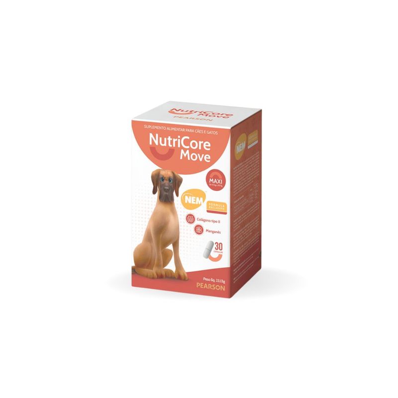 Suplemento Alimentar NutriCore Move Maxi para C es e Gatos 405mg - 30 c psulas 0