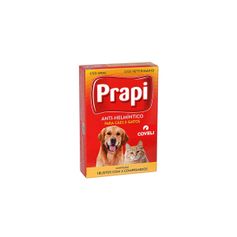 Vermífugo Coveli Prapi para Cães e Gatos - Contém 4 comprimidos