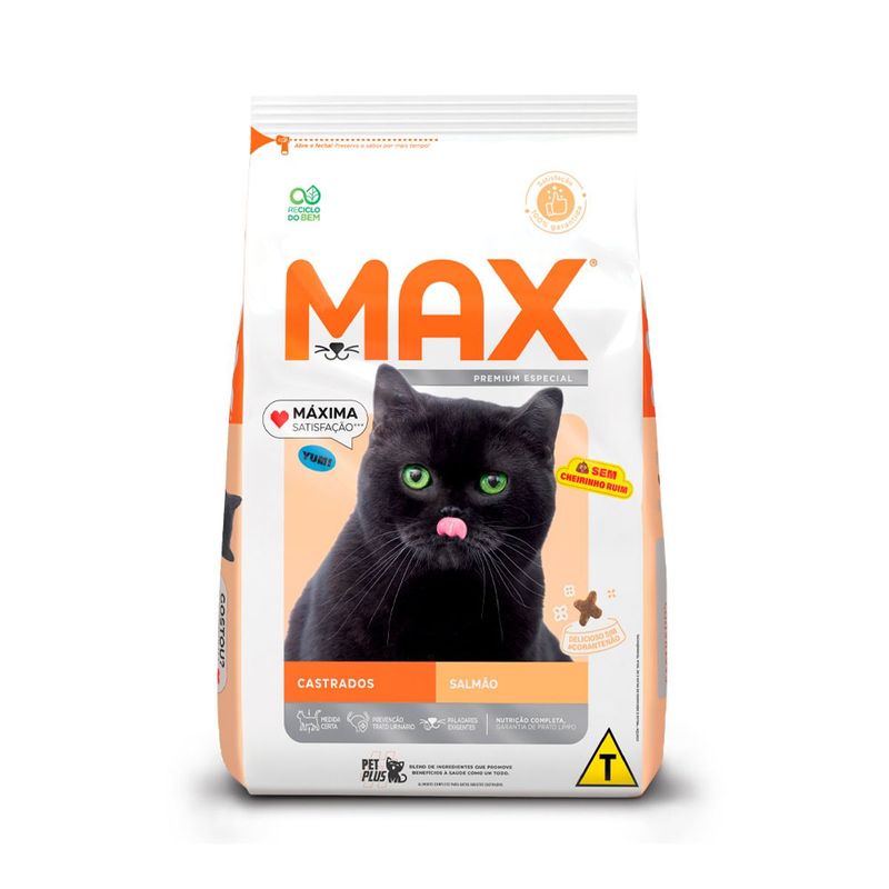 Ra  o Seca Max para Gatos Castrados Salm o 10 1kg 0