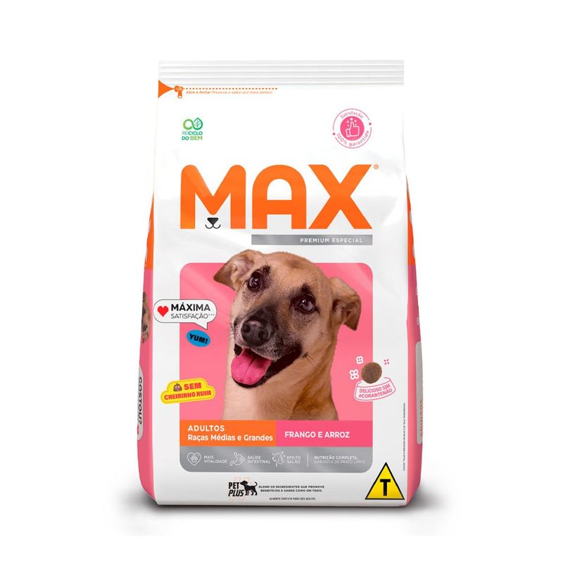 Ra  o Seca Max para C es Adultos Porte M dio e Grande Frango e Arroz 20kg 0