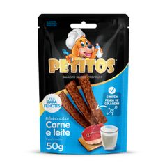 Petisco Pet Nutrition Petitos Bifinho para Cães Filhotes Carne e Leite 50g