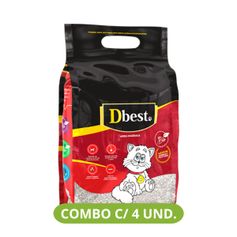 Combo Areia Higiênica Dbest Bio Grossa 2kg - Contém 4 unidades