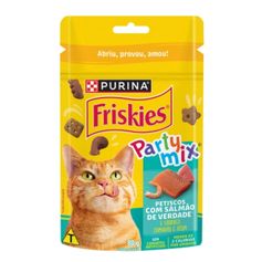 Petisco Friskies Party Mix para Gatos Adultos Salmão, Camarão e Atum 80g