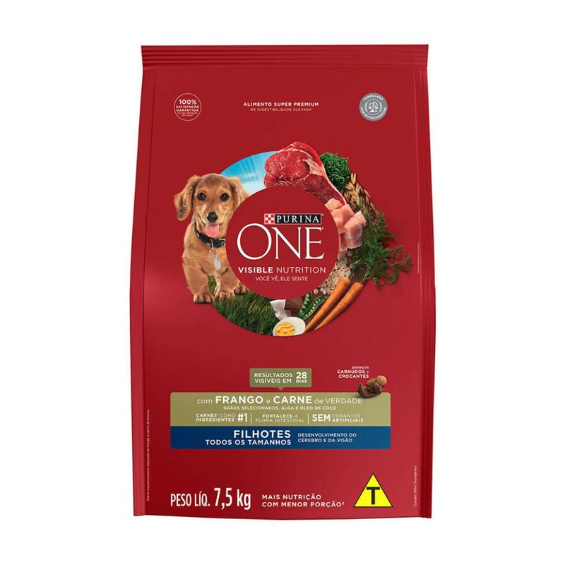 racao-seca-one-visible-nutrition-para-caes-filhotes-frango-e-carne-7-5kg-0 jpg