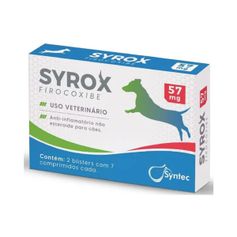 Anti-Inflamatório Syntec Syrox para Cães 57mg - Contém 14 comprimidos