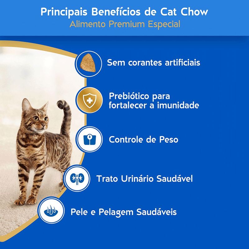 Ra  o Seca Cat Chow Defense Plus para Gatos Castrados Peixe 2 7kg 2