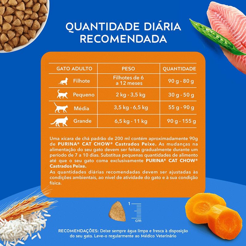 Ra  o Seca Cat Chow Defense Plus para Gatos Castrados Peixe 2 7kg 3
