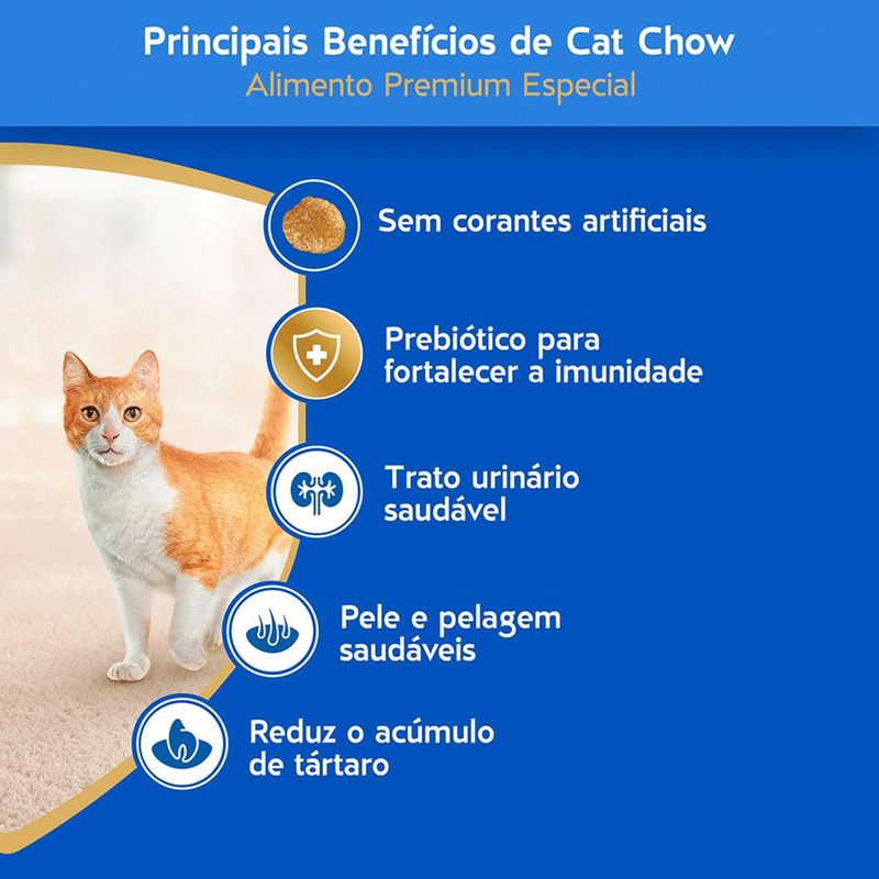 Ra  o Seca Cat Chow Defense Plus para Gatos Adultos Peixe 10 1kg 2