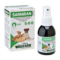 Sarnicida Biofarm Sarniran para Cães e Gatos 100ml
