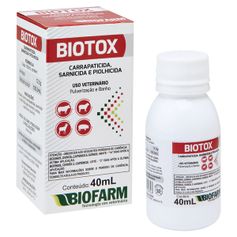 Carrapaticida Biofarm Biotox para Bovinos, Ovinos, Caprinos e Suínos 40ml