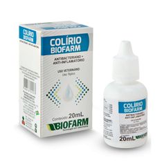 Colírio Biofarm para Bovinos, Equinos, Ovinos, Caprinos, Suínos, Aves e Coelhos 20ml