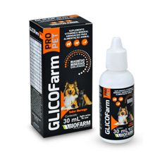 Suplemento Biofarm Glicofarm Pro Pet para Cães, Gatos, Aves, Répteis, Roedores 30ml