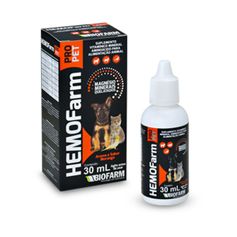 Suplemento Biofarm Hemofarm Pro Pet para Cães, Gatos, Mustelídeos, Aves, Roedores e Répteis 30ml