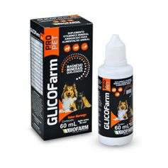 Suplemento Biofarm Glicofarm Pro Pet para Cães, Gatos, Aves, Répteis, Roedores 60ml