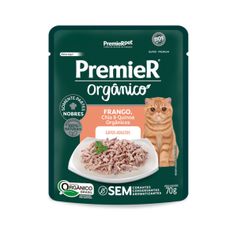 Ração Úmida Premier Orgânico para Gatos Adultos Frango, Chia e Quinoa 70g
