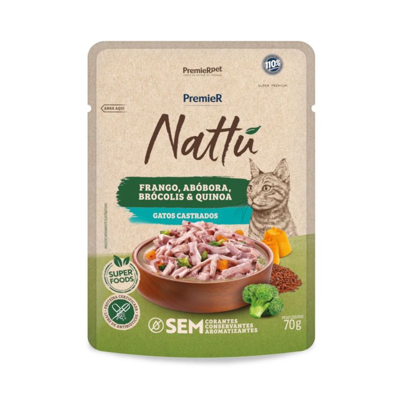racao-umida-premier-nattu-para-gatos-castrados-frango-abobora-brocolis-e-quinoa-70g-1 jpg